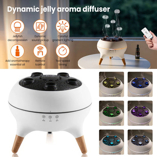 3D Dynamic Ultrasonic Spray Jellyfish Humidifier 250ml Essential Oil Diffuser AU - 50% OFF SALE