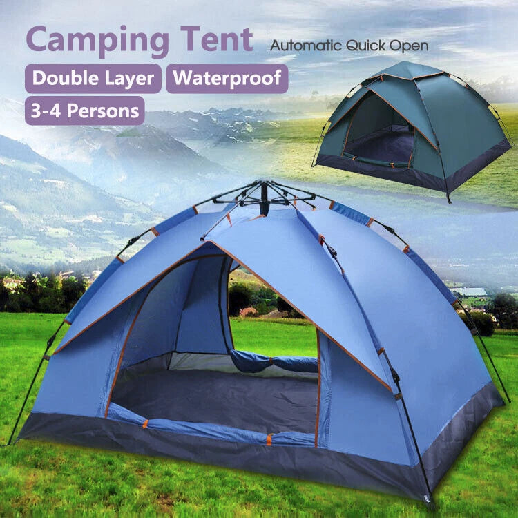 -Waterproof Automatic Quick Open Camping Outdoor Tent UV Protection 3-4 Persons 50% OFF