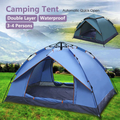 -Waterproof Automatic Quick Open Camping Outdoor Tent UV Protection 3-4 Persons 50% OFF