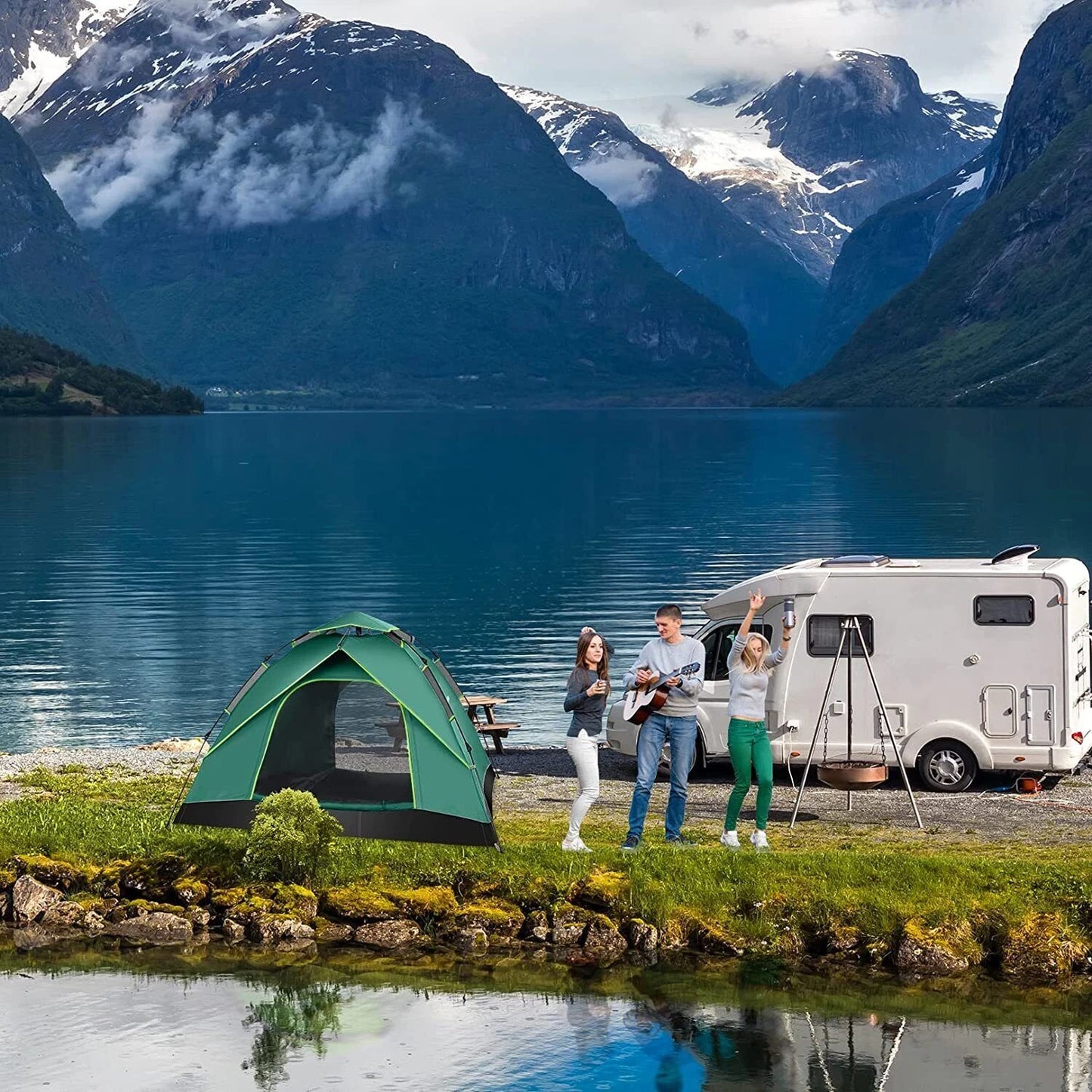 -Waterproof Automatic Quick Open Camping Outdoor Tent UV Protection 3-4 Persons 50% OFF