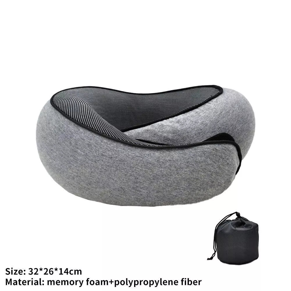 Memory Foam U Shaped Travel Pillow Neck Support Soft Head Rest Plane Car Cushion- 50% OFF