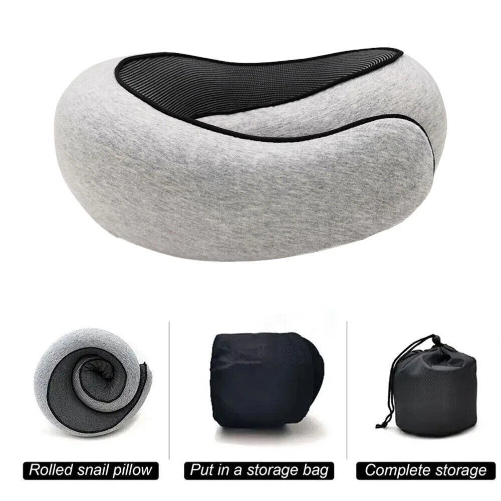 Memory Foam U Shaped Travel Pillow Neck Support Soft Head Rest Plane Car Cushion- 50% OFF