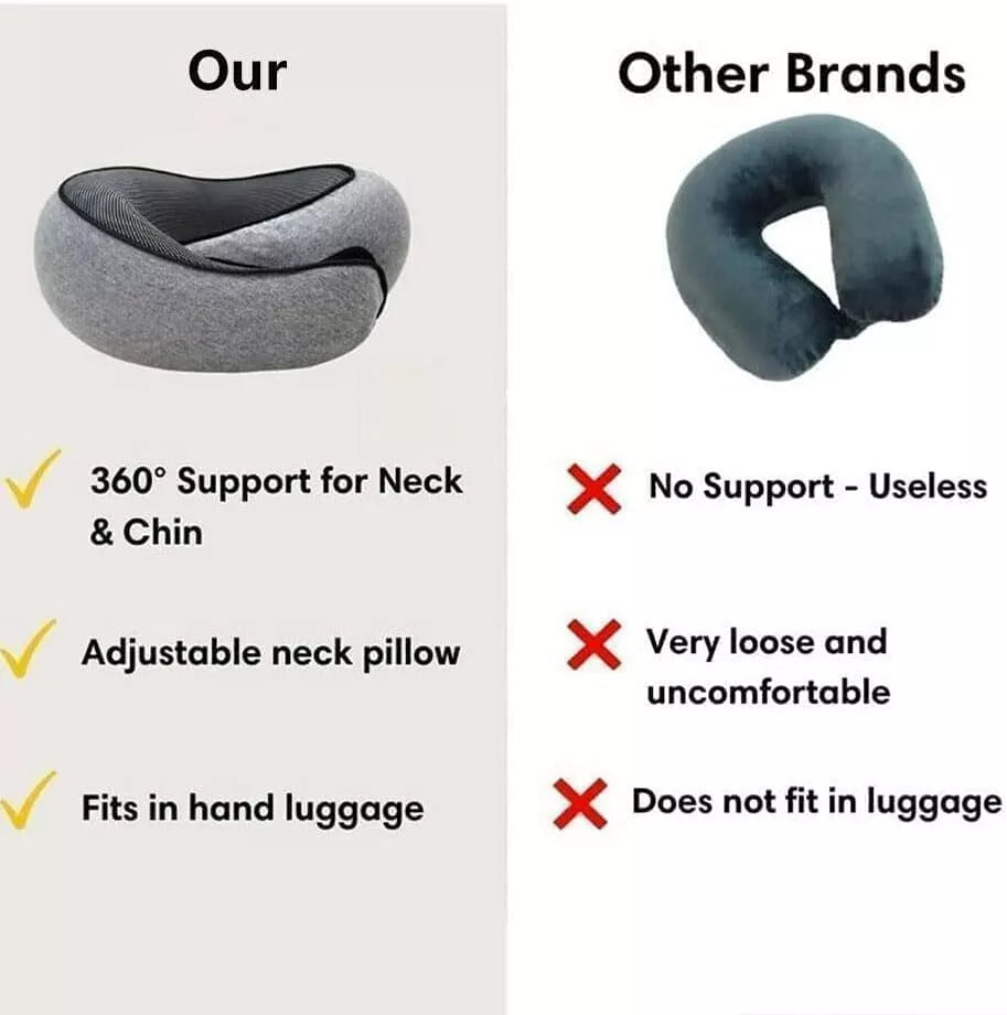 Memory Foam U Shaped Travel Pillow Neck Support Soft Head Rest Plane Car Cushion- 50% OFF