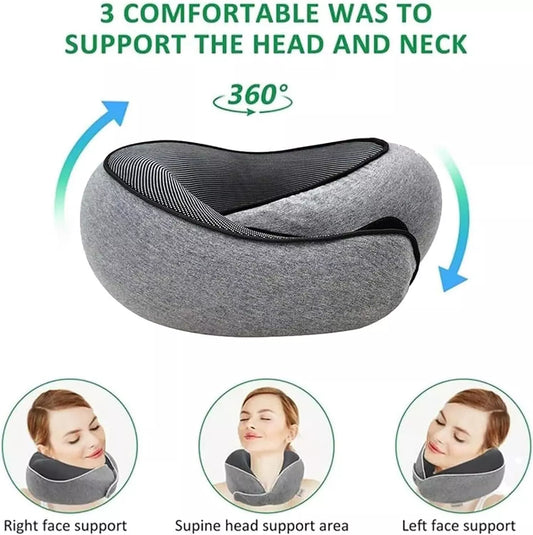 Memory Foam U Shaped Travel Pillow Neck Support Soft Head Rest Plane Car Cushion- 50% OFF